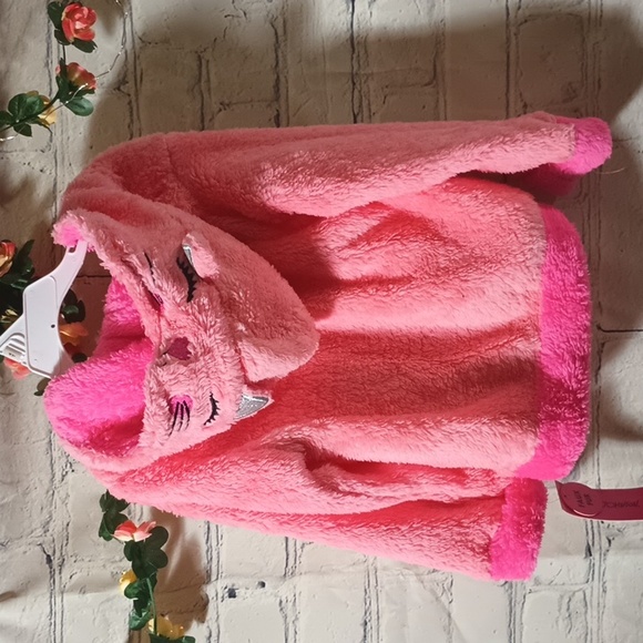 See updated listing Johnson FauxFur Fuzzy Kitten Hooded Jacket two tone Coral - Picture 3 of 9